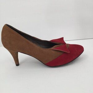 Pilcro and the Letter press Kaila brown suede pumps shoe Anthropologie heel 7